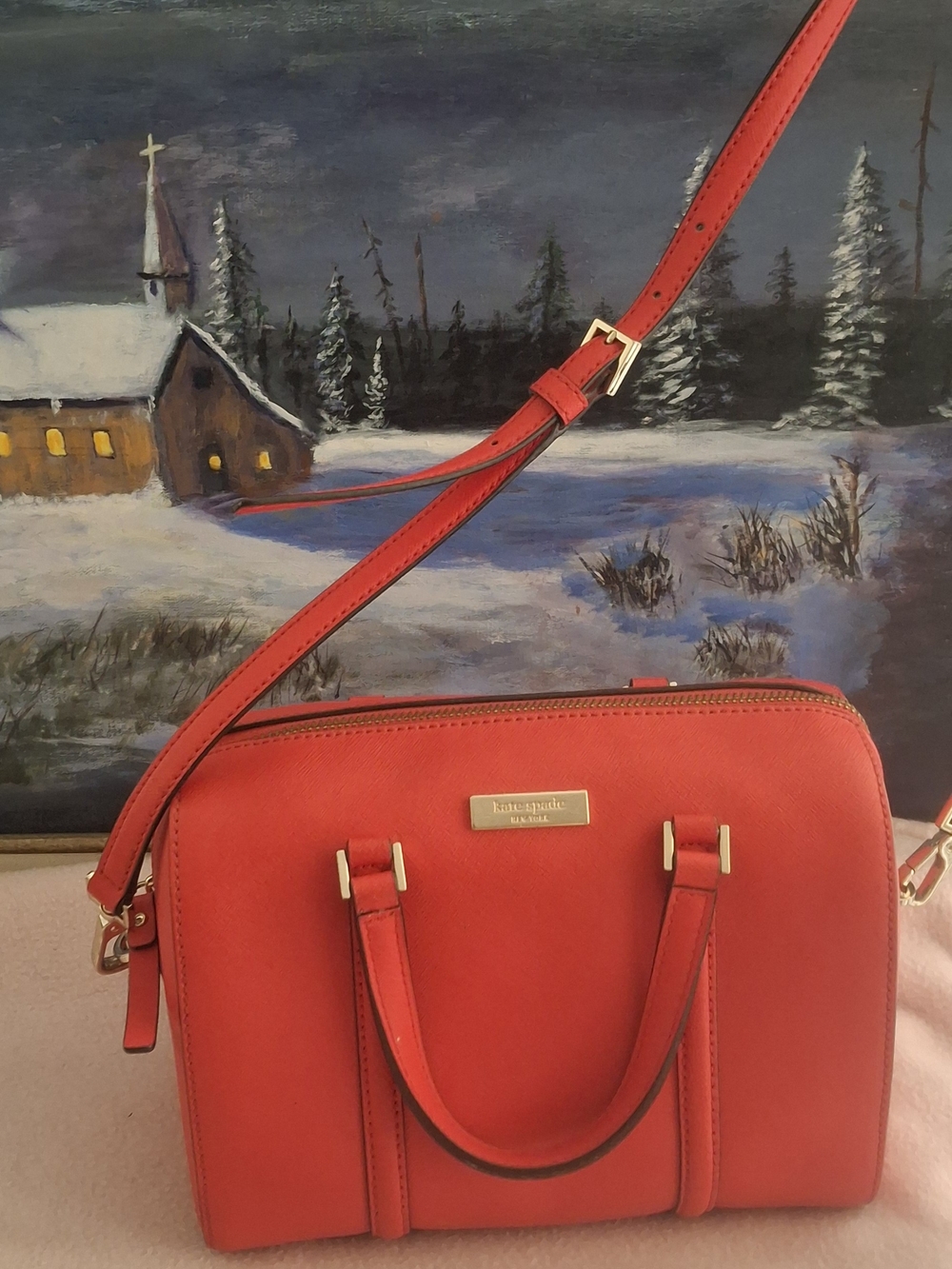 kate spade Red Leather Crossbody Satchel